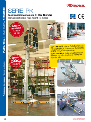 Персональные рабочие подъемники Faraone PK 14000 E